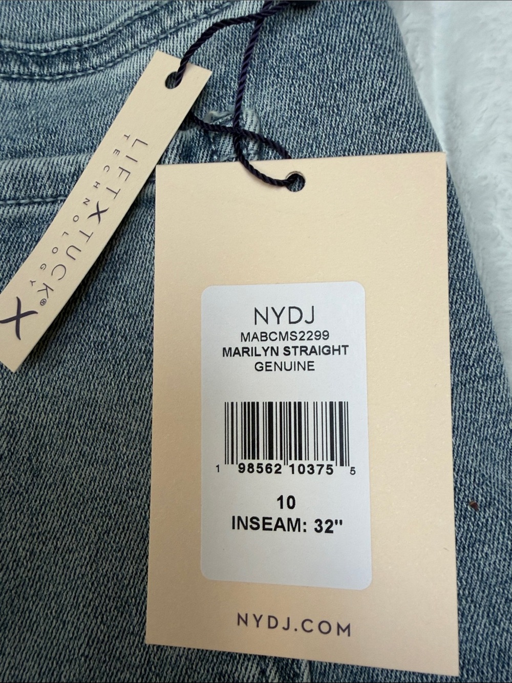 NYDJ Marilyn Straight Jeans in Light Wash Blue